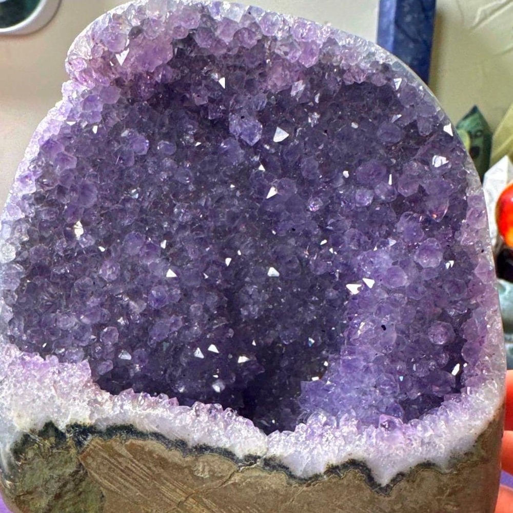 Natural Uraguayan Lavender Amethyst Geode Cluster with Druzy Portal